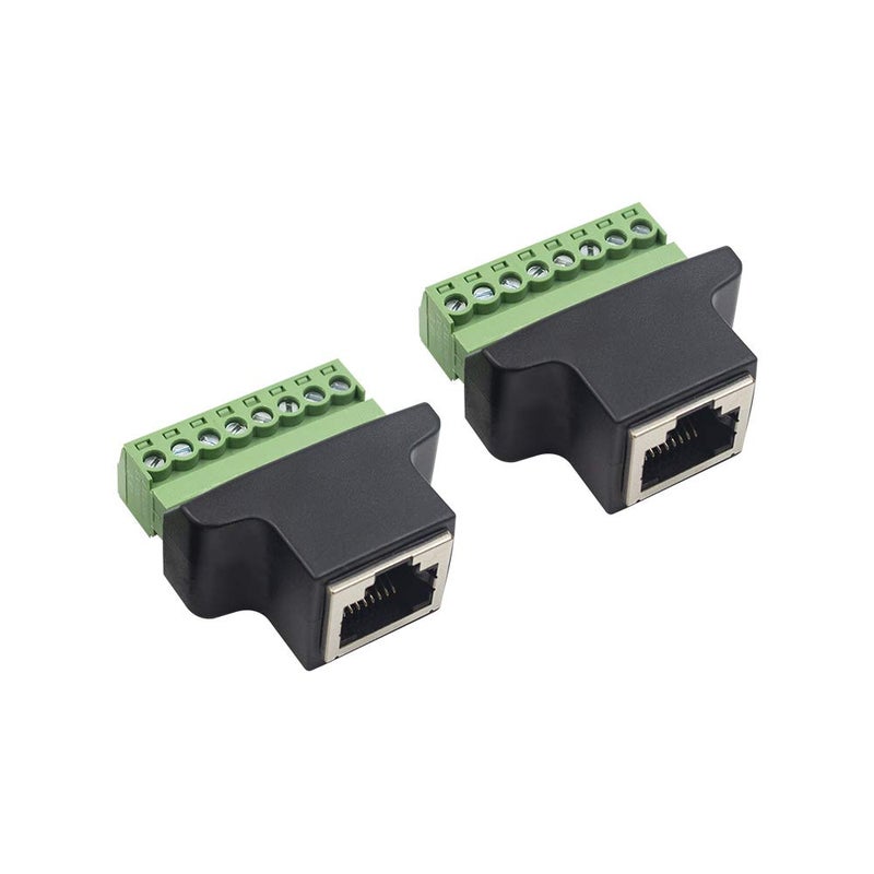 Poyiccot RJ45 Breakout, RJ45 Screw Terminal Adaptor Connector, 2-Pack 8p8c Female Jack to 8 Pin Screw Terminal Connector for Cat7 Cat6 Cat5 Cat5e Ethernet Extender CCTV Digital DVR Network Adapter - Image 2